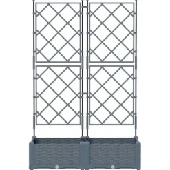 vidaXL Havekrukke med trellis Lysegrå 80 x 40 x 125.5 cm PP