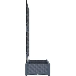 vidaXL Havekrukke med trellis Lysegrå 80 x 40 x 125.5 cm PP