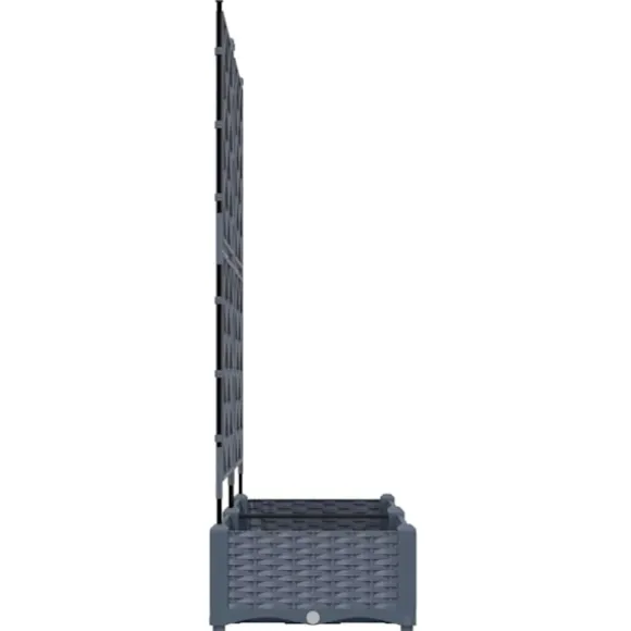 vidaXL Havekrukke med trellis Lysegrå 80 x 40 x 125.5 cm PP