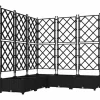 vidaXL Havekrukke med trellis 5 pcs Sort 120 x 120 x 125.5 cm PP