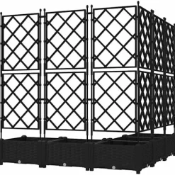 vidaXL Havekrukke med trellis 5 pcs Sort 120 x 120 x 125.5 cm PP