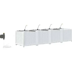 vidaXL Havekrukker Hvid 160 x 40 x 37,5 cm Stål