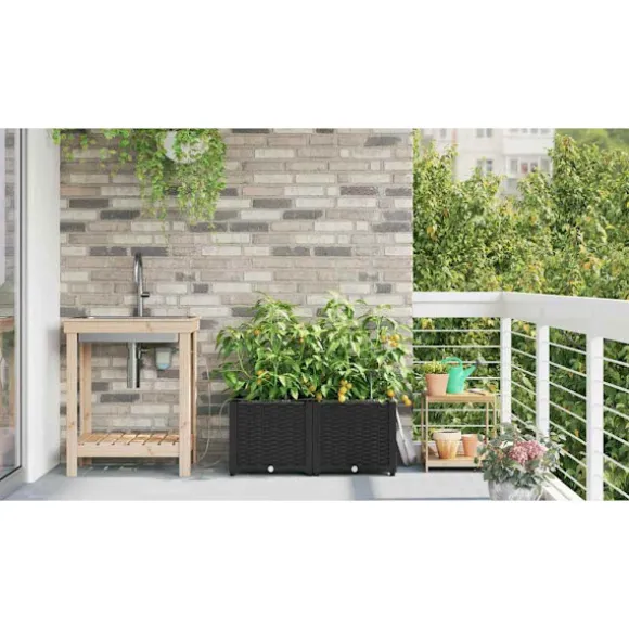 vidaXL Havekrukker Sort 80 x 40 x 37,5 cm Stål