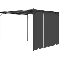 vidaXL havepavillon med gardin 3x3x2,25m antracitgrå - Festtelte & havepavilloner