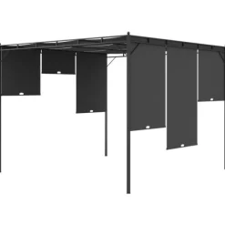 vidaXL havepavillon med gardin 3x3x2,25m antracitgrå - Festtelte & havepavilloner