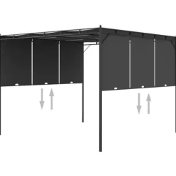 vidaXL havepavillon med gardin 3x3x2,25m antracitgrå - Festtelte & havepavilloner