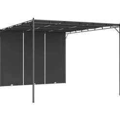 vidaXL havepavillon med gardin 4x3x2,25 m antracitgrå - Festtelte & havepavilloner