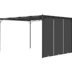 vidaXL havepavillon med gardin 4x3x2,25 m antracitgrå - Festtelte & havepavilloner