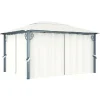 vidaXL havepavillon med gardin 400x300 cm aluminium cremefarvet - Festtelte & havepavilloner