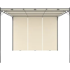 vidaXL havepavillon med gardin 4x3x2,25 m cremefarvet - Festtelte & havepavilloner