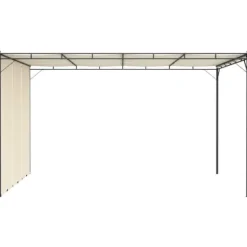 vidaXL havepavillon med gardin 4x3x2,25 m cremefarvet - Festtelte & havepavilloner