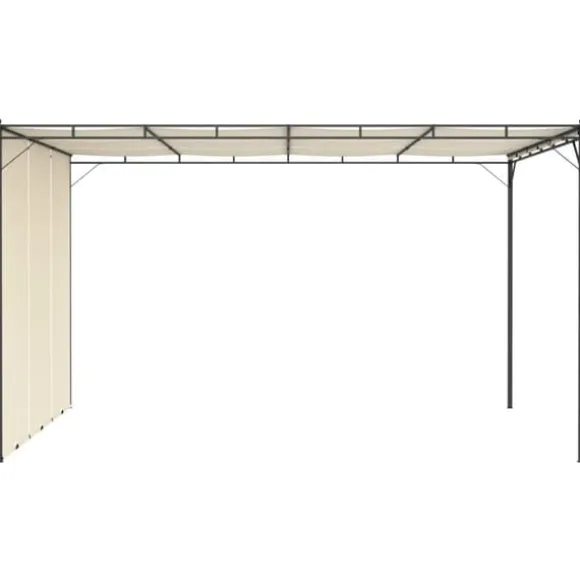 vidaXL havepavillon med gardin 4x3x2,25 m cremefarvet - Festtelte & havepavilloner