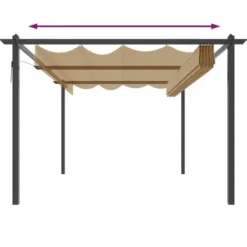 vidaXL havepavillon med sammenrulleligt tag 4x3 m gråbrun - Festtelte & havepavilloner