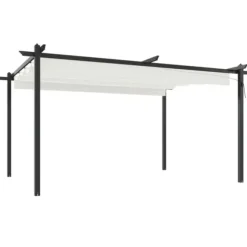 vidaXL havepavillon med sammenrulleligt tag 4x3 m cremefarvet - Festtelte & havepavilloner