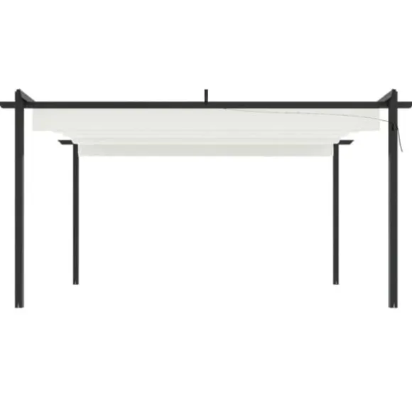vidaXL havepavillon med sammenrulleligt tag 4x3 m cremefarvet - Festtelte & havepavilloner