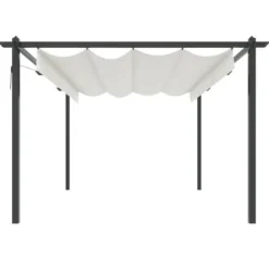 vidaXL havepavillon med sammenrulleligt tag 4x3 m cremefarvet - Festtelte & havepavilloner