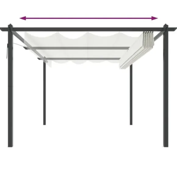 vidaXL havepavillon med sammenrulleligt tag 4x3 m cremefarvet - Festtelte & havepavilloner