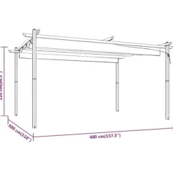 vidaXL havepavillon med sammenrulleligt tag 4x3 m cremefarvet - Festtelte & havepavilloner