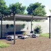 vidaXL havepavillon med sammenrulleligt tag 4x3 m antracitgrå - Festtelte & havepavilloner