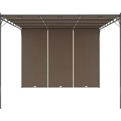 vidaXL havepavillon med sidegardin 4x3x2,25 m gråbrun - Festtelte & havepavilloner