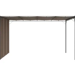 vidaXL havepavillon med sidegardin 4x3x2,25 m gråbrun - Festtelte & havepavilloner