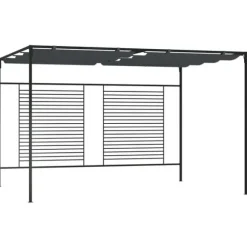 vidaXL havepavillon med udtrækkeligt tag 4x3x2,3 m 180 g/m² antracit - Festtelte & havepavilloner