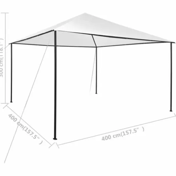 vidaXL havepavillon 4x4x3 m 180 g/m² hvid - Festtelte & havepavilloner