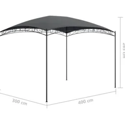 vidaXL havepavillon 3x4x2,65 m 180 g/m² antracitgrå - Festtelte & havepavilloner