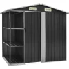 vidaXL haveskur med reol 205x130x183 cm jern antracitgrå - Skure & Redskabsskure
