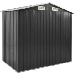 vidaXL haveskur med reol 205x130x183 cm jern antracitgrå - Skure & Redskabsskure
