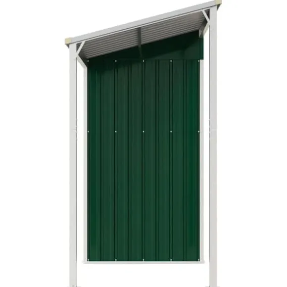 vidaXL haveskur med udvidet tag 277x110,5x181 cm stål grøn - Skure & Redskabsskure