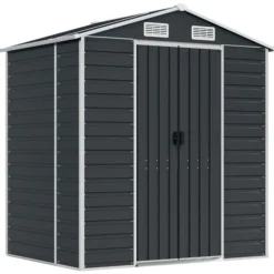 vidaXL haveskur 191x130x198 cm galvaniseret stål antracitgrå - Skure & Redskabsskure