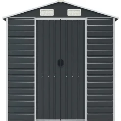 vidaXL haveskur 191x130x198 cm galvaniseret stål antracitgrå - Skure & Redskabsskure