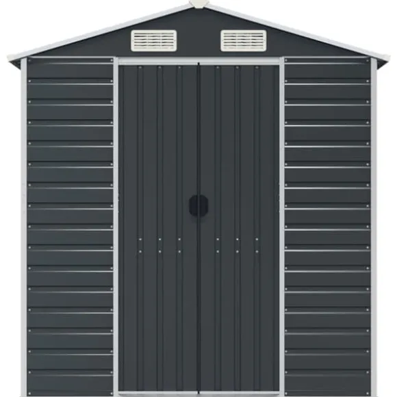 vidaXL haveskur 191x130x198 cm galvaniseret stål antracitgrå - Skure & Redskabsskure