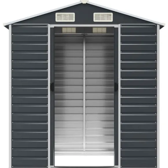 vidaXL haveskur 191x130x198 cm galvaniseret stål antracitgrå - Skure & Redskabsskure