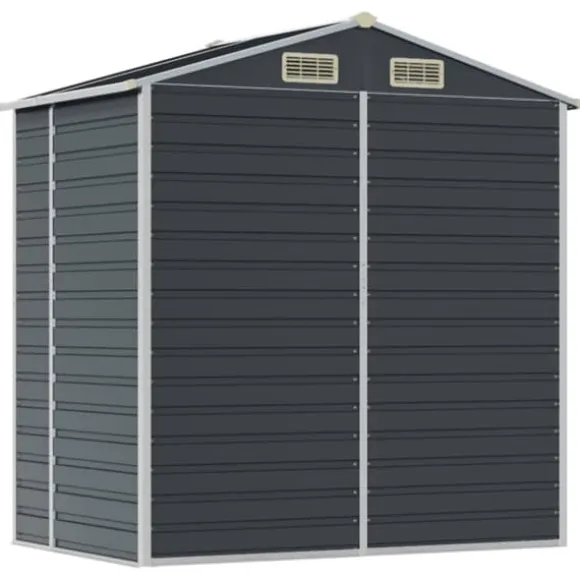 vidaXL haveskur 191x130x198 cm galvaniseret stål antracitgrå - Skure & Redskabsskure