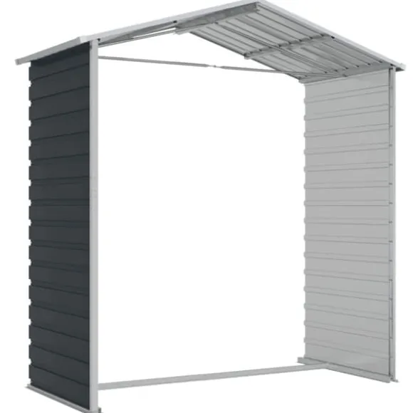 vidaXL haveskur 191x130x198 cm galvaniseret stål antracitgrå - Skure & Redskabsskure