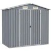 vidaXL haveskur 205x129x183 cm galvaniseret stål grå - Skure & Redskabsskure