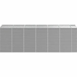 vidaXL haveskur 191x555x198 cm galvaniseret stål lysegrå - Skure & Redskabsskure