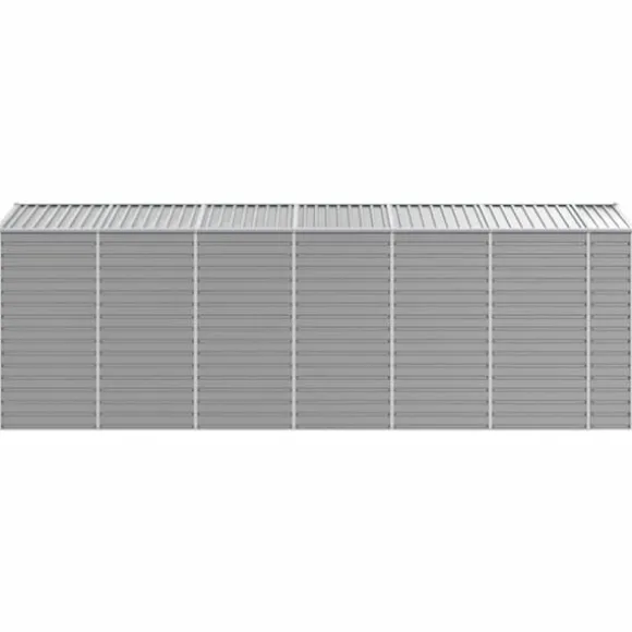 vidaXL haveskur 191x555x198 cm galvaniseret stål lysegrå - Skure & Redskabsskure