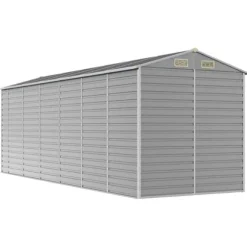 vidaXL haveskur 191x555x198 cm galvaniseret stål lysegrå - Skure & Redskabsskure