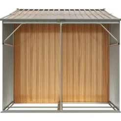 vidaXL haveskur 277x192,5x179 cm galvaniseret stål lysebrun - Skure & Redskabsskure