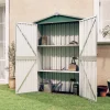 vidaXL haveskur 116x45x175 cm galvaniseret stål grøn - Skure & Redskabsskure