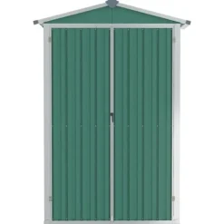 vidaXL haveskur 116x45x175 cm galvaniseret stål grøn - Skure & Redskabsskure