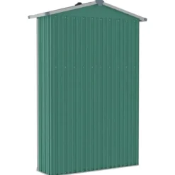 vidaXL haveskur 116x45x175 cm galvaniseret stål grøn - Skure & Redskabsskure