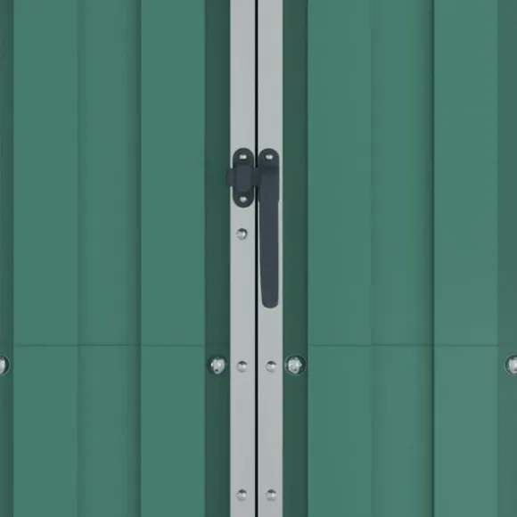 vidaXL haveskur 116x45x175 cm galvaniseret stål grøn - Skure & Redskabsskure