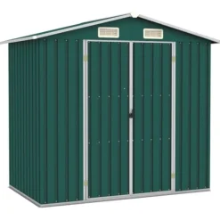 vidaXL haveskur 205x129x183 cm galvaniseret stål grøn - Skure & Redskabsskure