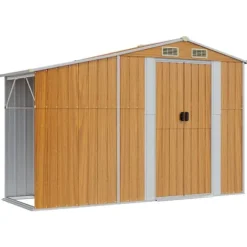 vidaXL haveskur 277x93x179 cm galvaniseret stål brun - Skure & Redskabsskure
