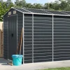 vidaXL haveskur 191x470x198 cm galvaniseret stål antracitgrå - Skure & Redskabsskure