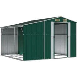 vidaXL haveskur 277x279x179 cm galvaniseret stål grøn - Skure & Redskabsskure